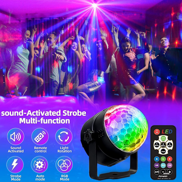 Happy Birthday Disco Party Dekoration Ljus, USB LED Mini Disco