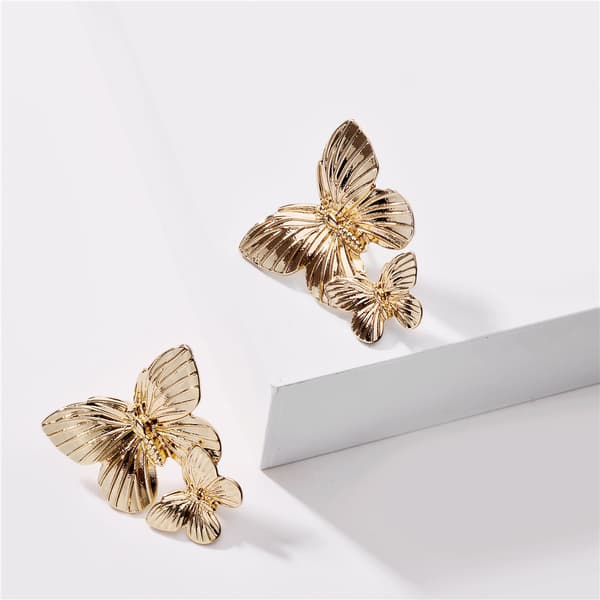 Guld Store Sommerfugle Øreringe Guld Dråbe Øreringe Statement Charm Ea