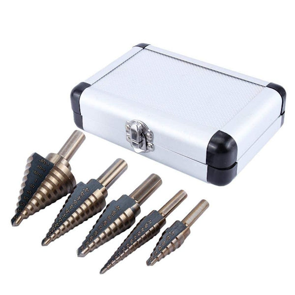 Titaniumbitset 5 delar stor kobolt HSS konisk bit borrbit s