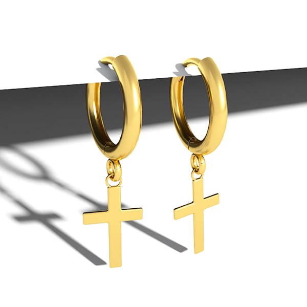 Gull Dangle Drop Hoop Øredobber for Kvinner Gull