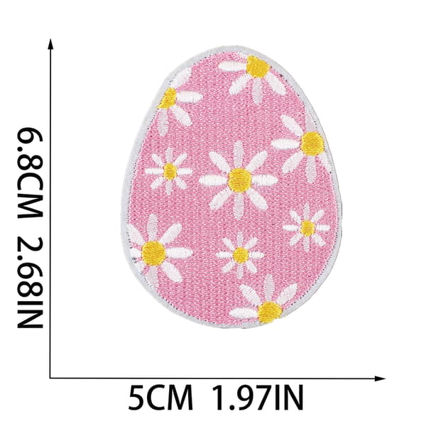 32 st påsktema broderade tygpatchar, kaninstil, 26 en