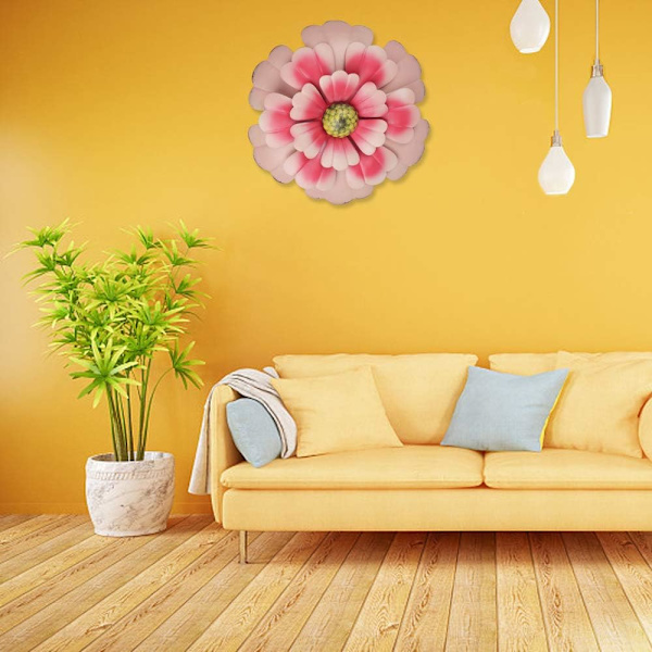 33CM Metal Blomster Vægdekoration Multi-Layer Blomster Vægkunst Dekorati