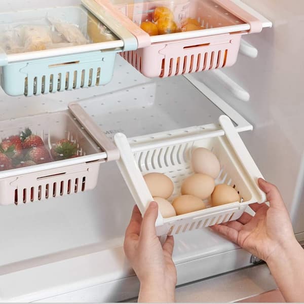 Fridge Lådorganiserare 4 Pack Retractable Låda Kylskåp St