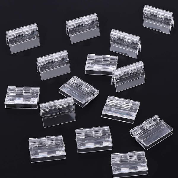 10-pack transparenta, hållbara, klara akrylplasts gångjärn, vikbara