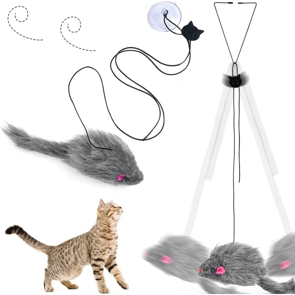 2 Cat Toy Interactive Hanging Cat Toy Cat Mouse Cat Teaser Toy wi