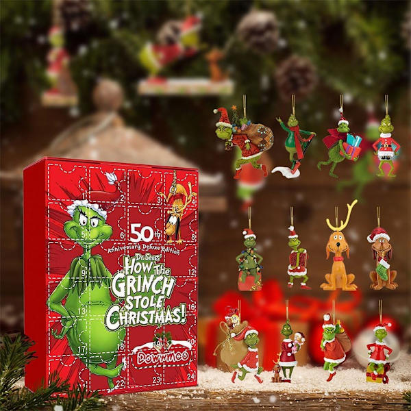 1PC（Grinch）Julkalender Olika Stilar 24 Dagars Krist