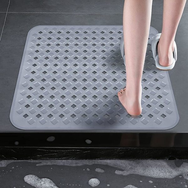 Brusebademåtte, 53x53cm Antislip Badekar Måtte, Kvadratisk Antislip