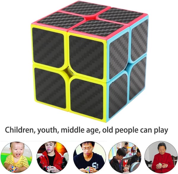 Jigsaw Cube 2x2x2 Ny Cube Carbon Fiber Super Hurtig Mærkat