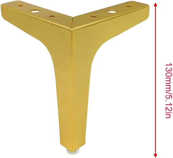 Moderne møbelben, erstatningsben for møbler, høyde 13 cm, sett med 4 (gull)