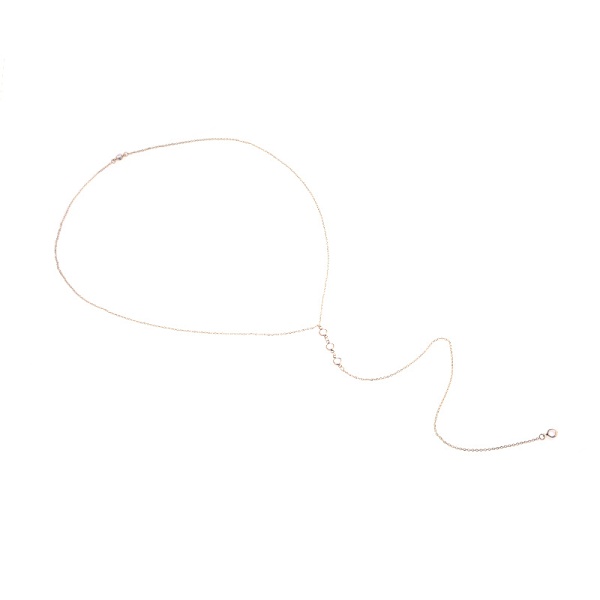 Kvinnor Lång Halsband Kropp Sexig Kedja Bar Rygg Guld Kristall Rhinestones