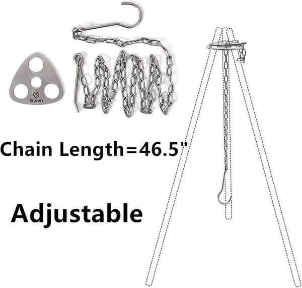 Camping Tripod Plate - Gjør grener til båltripod, rustfritt