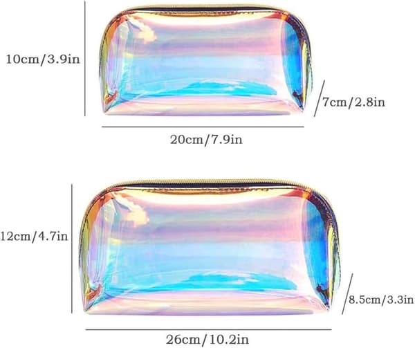 Iridescent Makeup Bag Transparent Holographic Makeup Large Capaci