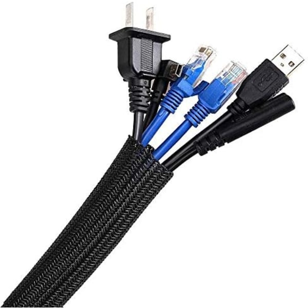 Justerbar fleksibel kanalkabelhylse, PET slisset flettet kabel
