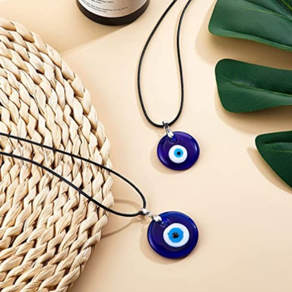 6 delar onda ögat hänge halsband turkiska blå ögon halsband glas