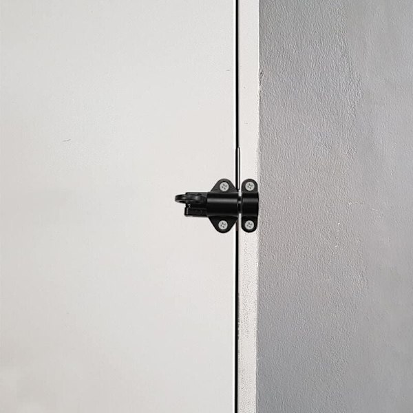 Liukuportin lukko jousikuormitteinen salpa liukuportin salpa liukuva autotallin oven lukko, ruuveilla kaikenlaisille sisäoven lukoille (musta)