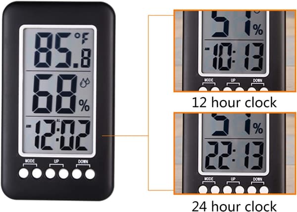 Husholdning LCD Digital Display Termometer og Hygrometer Indendørs T