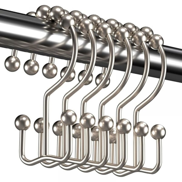 12-pack Duschdraperihakar, Duschdraperiringar, Dubbel Glid, Visa