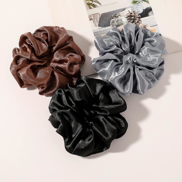 Hårstrikk Silke Sateng Scrunchie - Hårstrikk Bånd Hestehale Hold