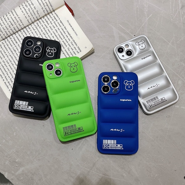 Puffer-fodral för iPhone 13Pro, Söt Lyxig Mjuk Touch Jac