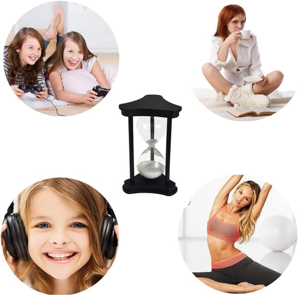 Timeglas Timer til 60 Minutter Sandglas Timer 60 Minutter Skoledekoration Ornament Sand Timer Ur Hvid