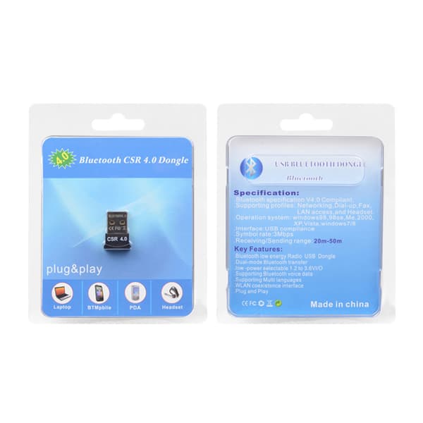 Mini USB 2.0 Bluetooth-yhteensopiva 4.0 Csr4.0 sovitin Dongle PC:lle