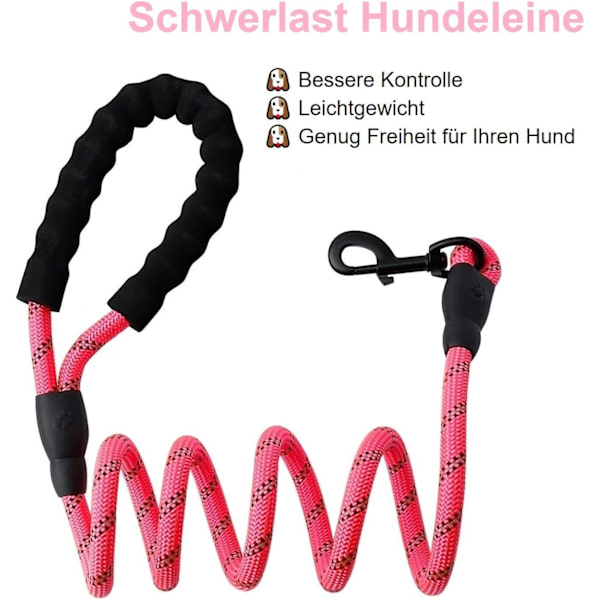 2m Hundeline, Reb Hundeline med blødt polstret håndtag og holdbar