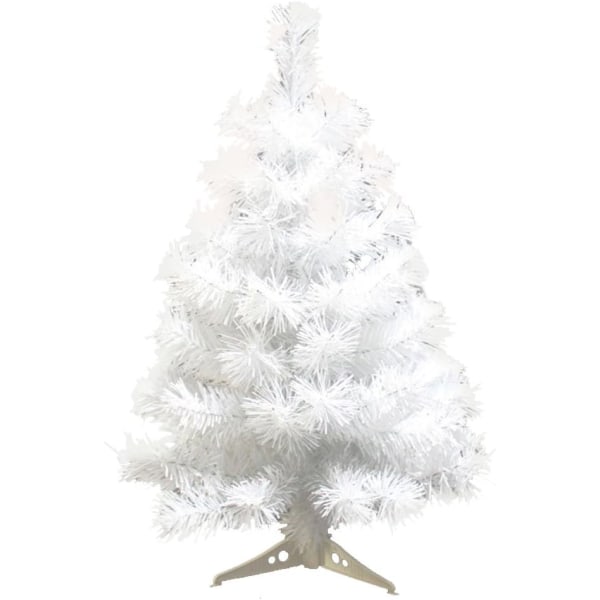 60 cm kunstig jul Spania med plaststativ juletre for hjemmedekorasjon, jul (hvit)