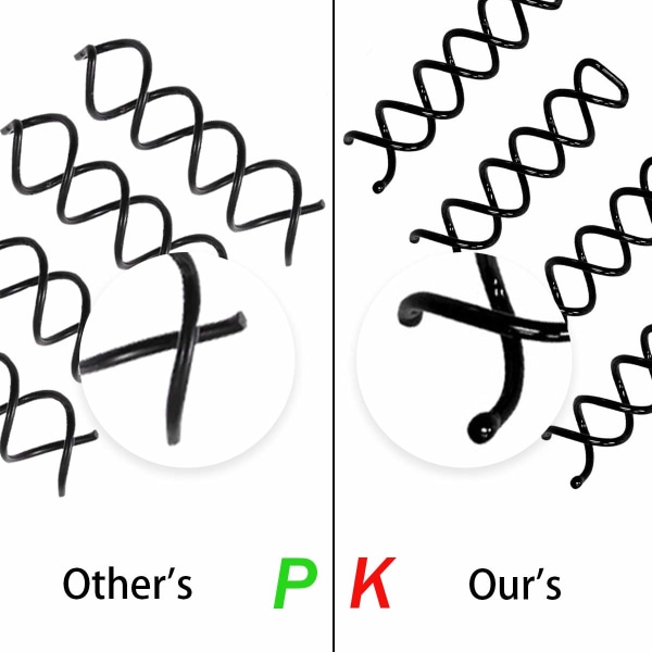 10 spiral hårklemmer, ripebestandige kulehodeskrueskruer for