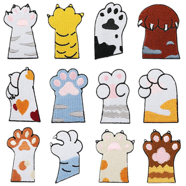33 stk. kattebroderi patch, hvalpebroderi patch, kattepatch, co