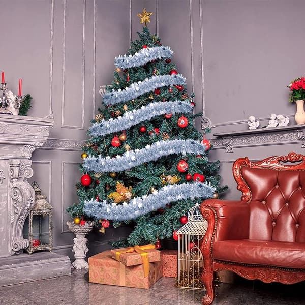 4 st silver julgirlander av glitter, julglitter, jul