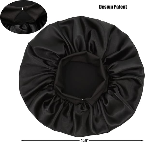 Bred Elastisk Satin Nat Hue til Kvinder, Langt Hår, Krøllet