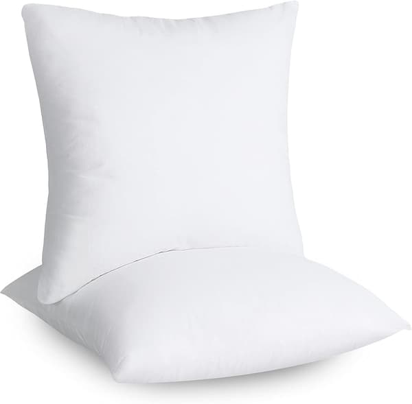 Sengeputepute (2-pakning, hvit) - 45 x 45 cm seng og sofa