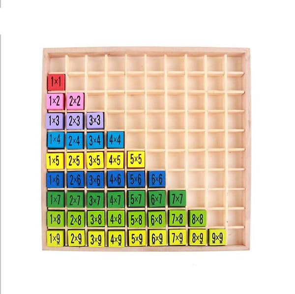 1x1 til folkeskoleelever / Træ Abacus / Farverige terninger