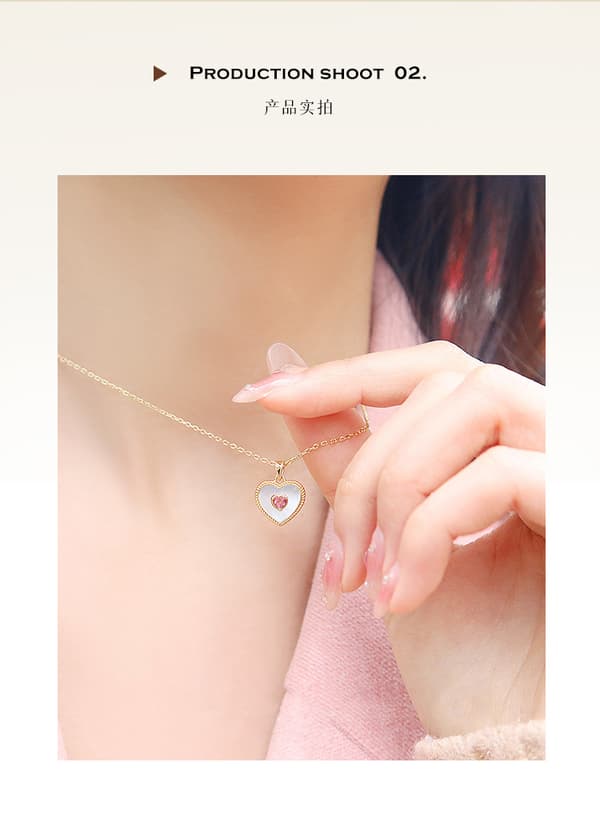 Peach Sweetheart Shell Halskæde - Guld