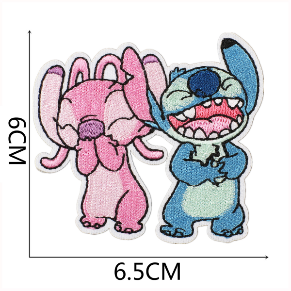 16 st Lilo & Stitch broderade sy-på-lappar för kläder, jackor