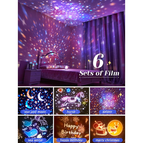 Baby Night Light Star Sky Projector 8 Music Musical and Luminous