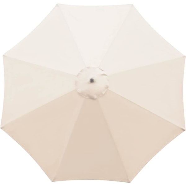 Erstatningstrekk for parasoll - 8 ribber - Diameter 2,7m - Vanntett - UV-beskyttelse - Erstatningsstoff - Beige