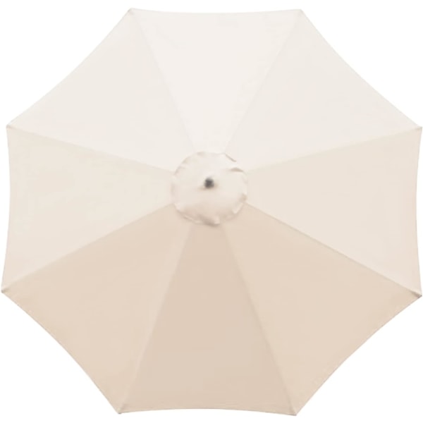 Reservedeksel for parasoll - 8 ribber - Diameter 2,7 m - Vanntett - UV-beskyttelse - Reservetekstil - Beige