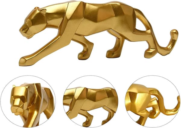 Sort Panter Statue Sort Panter Skulptur Hjem Kunst Håndværk Deko
