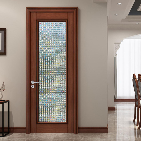 Stained Glass Privacy Window Film, Mosaic Pattern Static Cling De