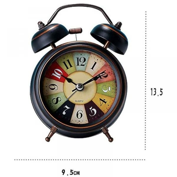 Tyst Analog Alarmklocka för Sovrum, Retro Design, Batteri