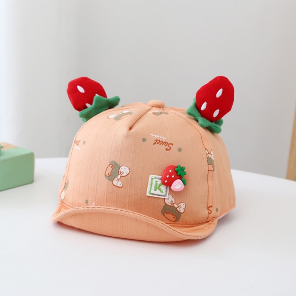 Söta barns nya hattar, små flickor print jordgubbsmanschett Ha