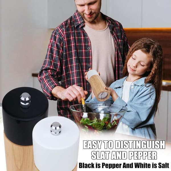 Träsalt- och pepparkvarnset, 2-pack, manuell salt- och pepparkvarn