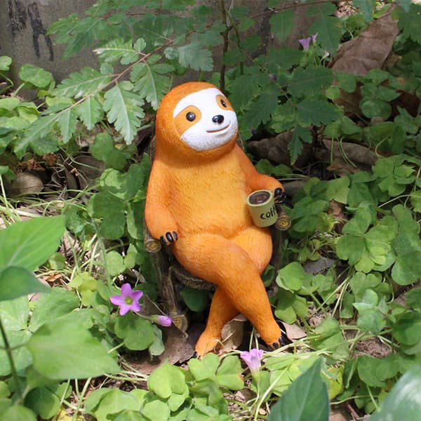 Sloth Staty, Trädgårdskonst Skulptur Gnomes, Creative Resin Figurin