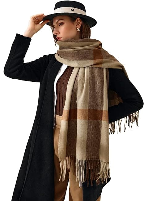 1 stk. Brun tørklæde til kvinder, elegant kashmir pashmina tørklæder til efteråret