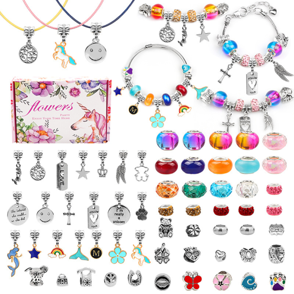 Charm armband gör-det-själv-kit, smyckestillverkningstillbehör Mermaid Enhörning