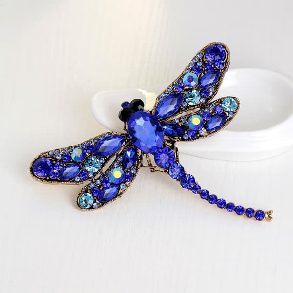 Stor Dragonfly Brosche Legering Damer Brosche Smykker Dragonfly Krystal