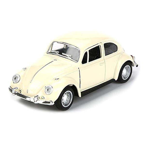 Vintage Beetle Diecast Pull Back Bilmodel Legetøj Hvid