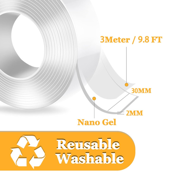 Supersterk tosidig tape, 3M x 3CM x 2MM tosidig tape,