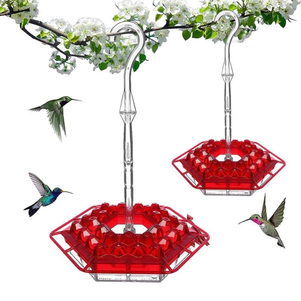 Hummingbird feeder til udendørs ophængning, 2-pak, lækagesikker, let